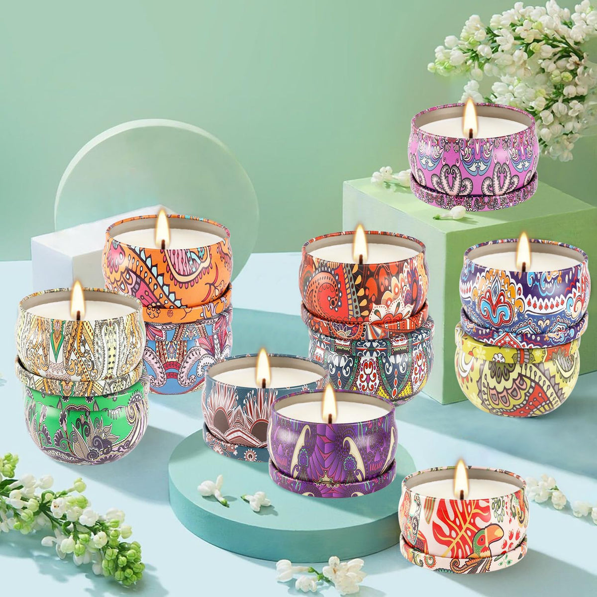 Scented Candles Gifts Set of 36 – 2.5oz Aromatherapy Travel Tin Candles, Relaxing Fragrances for