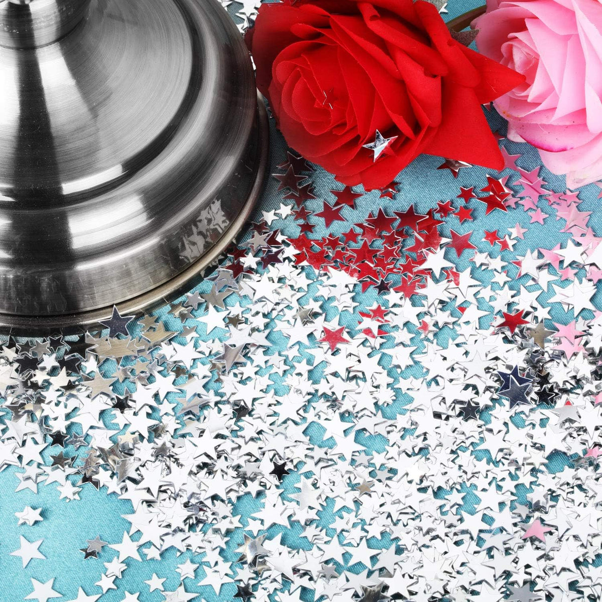 Hestya 60g Star Confetti Glitter Table Confetti Metallic Foil Stars for Party Wedding Festival