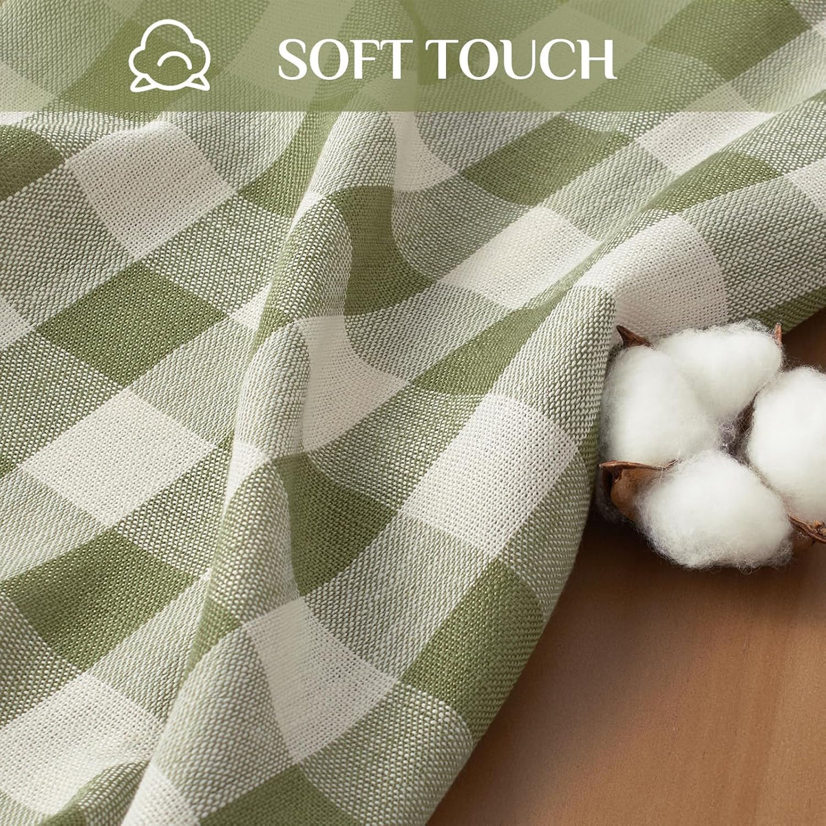Softalker Checkered Tablecloth Rectangle, Heavy Weight Linen Gingham Christmas Table Cloth with