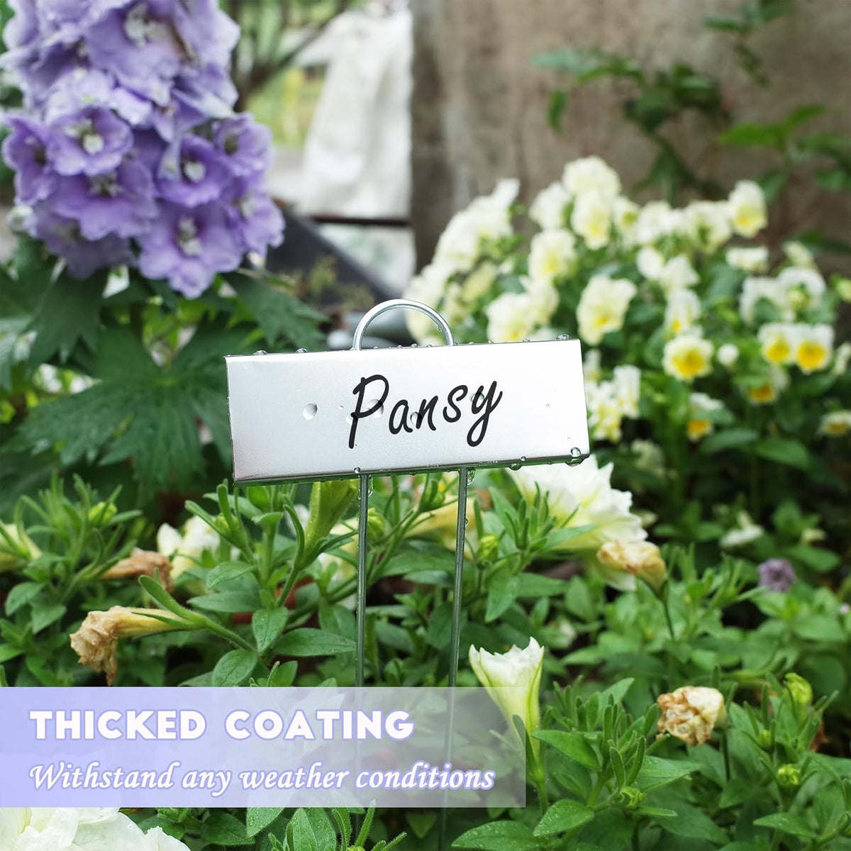 FORUP Metal Plant Labels, 50 Pack Garden Label Markers, Weatherproof Garden Stake Tags, Reusable