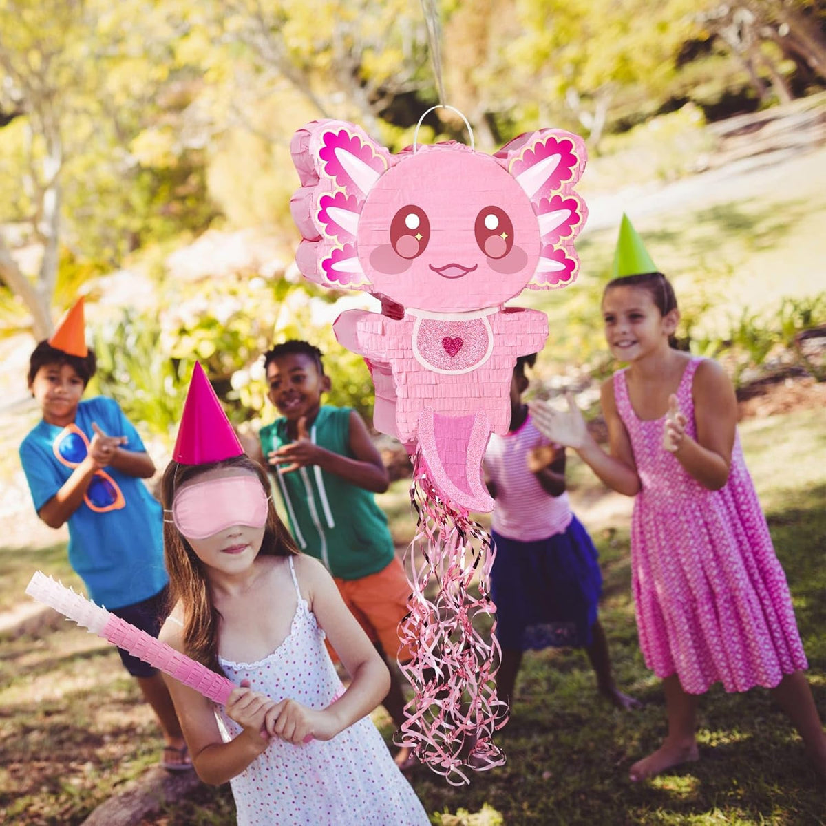 WERNNSAI Pink Axolotl Pinata - Axolotl Party Game Girl Pink Pinata Baby Shower Favors Under the Sea