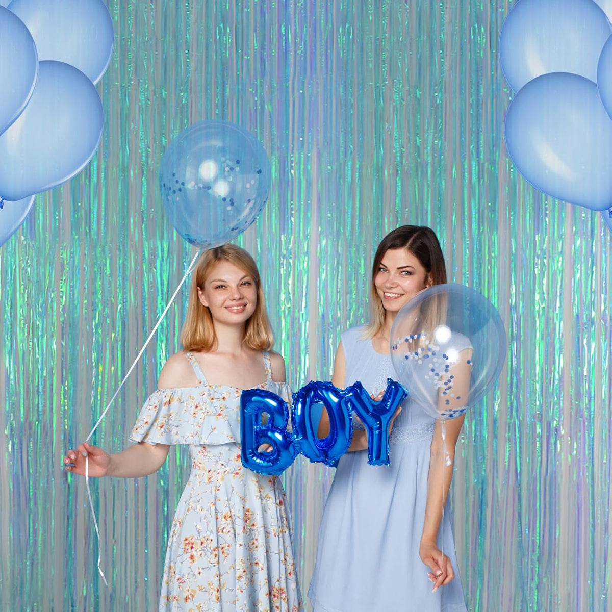Melsan Fringe Backdrop Birthday Party Streamer Decorations - 2 Pack 3.2 x 6.5 ft Tinsel Backdrop