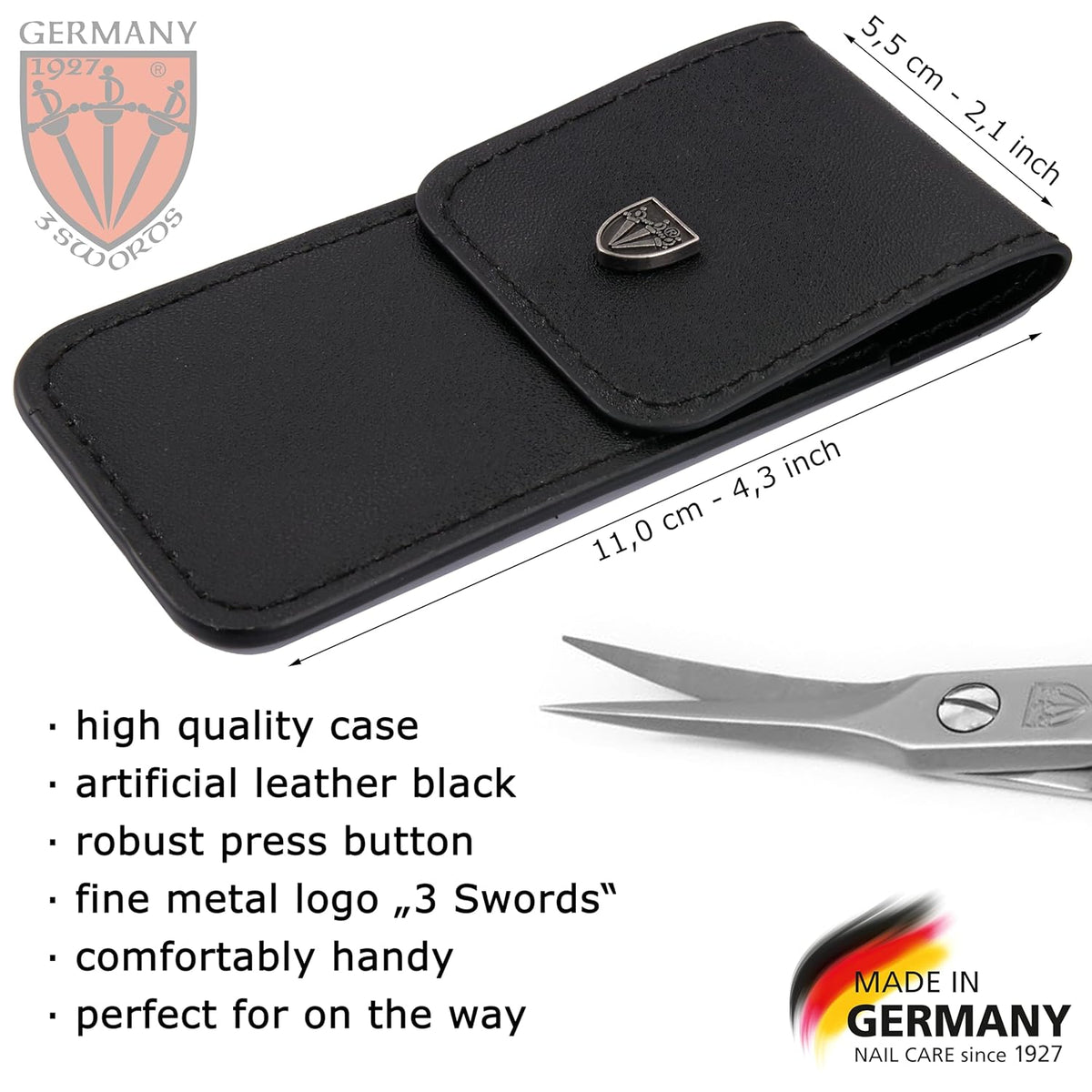 3 Swords Germany - brand quality STAINLESS STEEL INOX CURVED CUTICLE TOWERPOINT SCISSORS (1 PIECE)