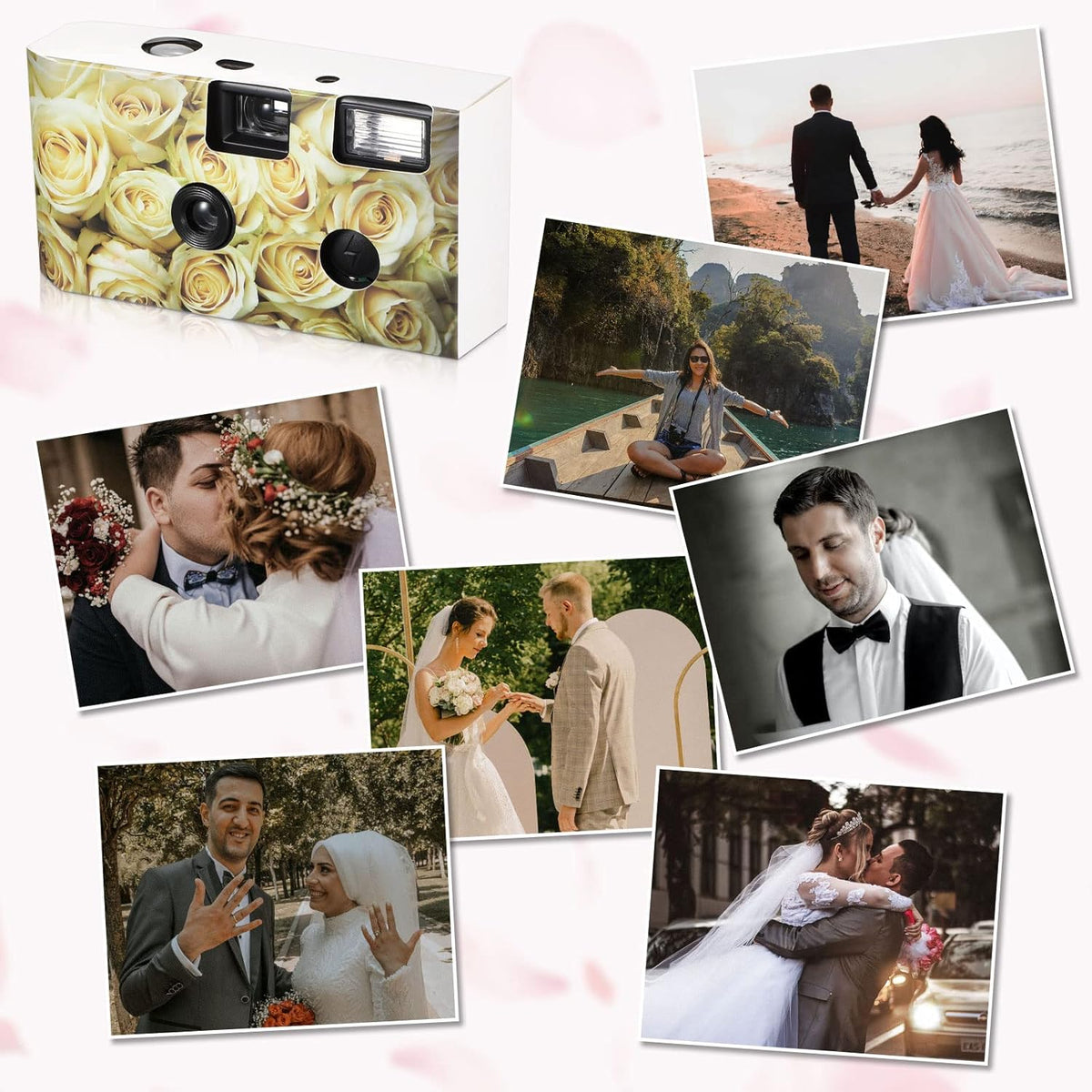 12 Pack Disposable Camera Bulk for Wedding 34 mm Single Use Film Camera with Flash for Wedding Baby