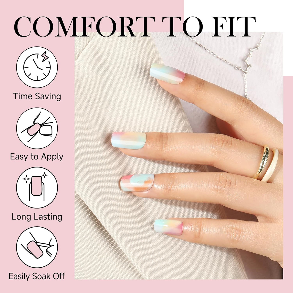 Short Square Nail Tips Gel: 360Pcs Full Cover Short Square Press On Nails Pre-buff Fake Acrylic