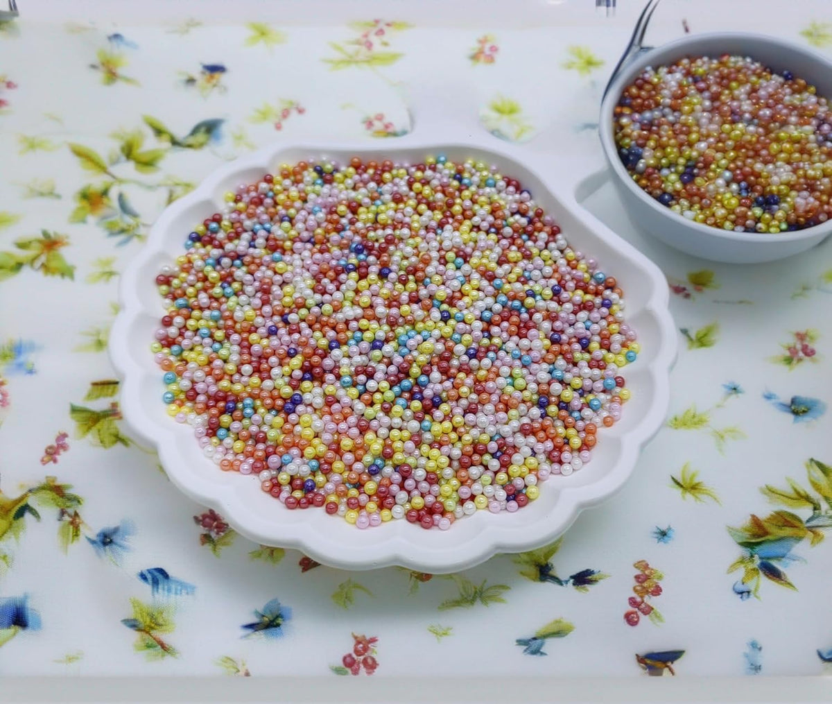 Edible Mixed Color Pearl Sugar Sprinkles Candy 2mm Mini Pearls Cake Decorations Cupcake Toppers