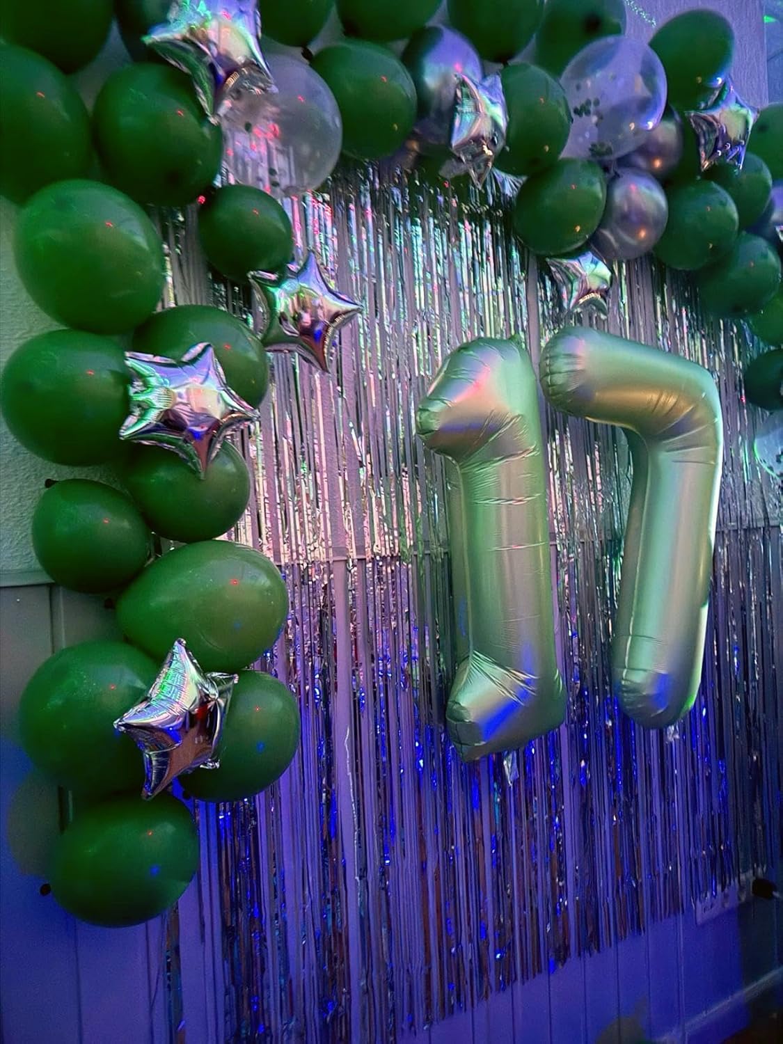 Sage Green Number 7 Birthday Balloon 40 Inch, Digital Balloons for 7 17 27 70 77 Party Celebration