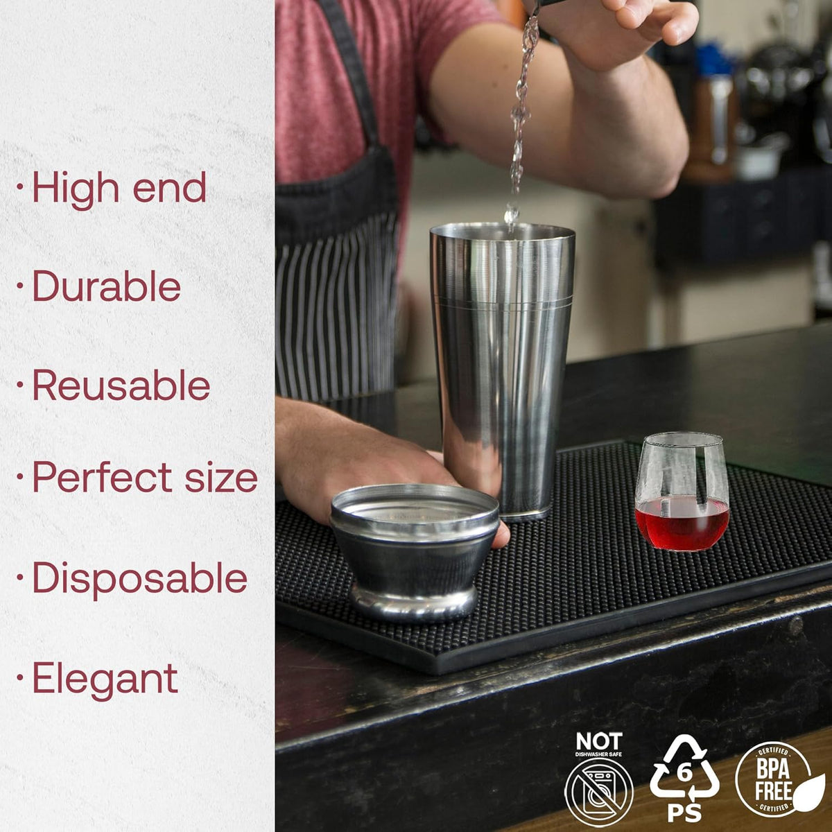 Smarty Had A Party 12 oz Clear Plastic Stemless Wine Glasses (64 Pieces) – Classy Disposable