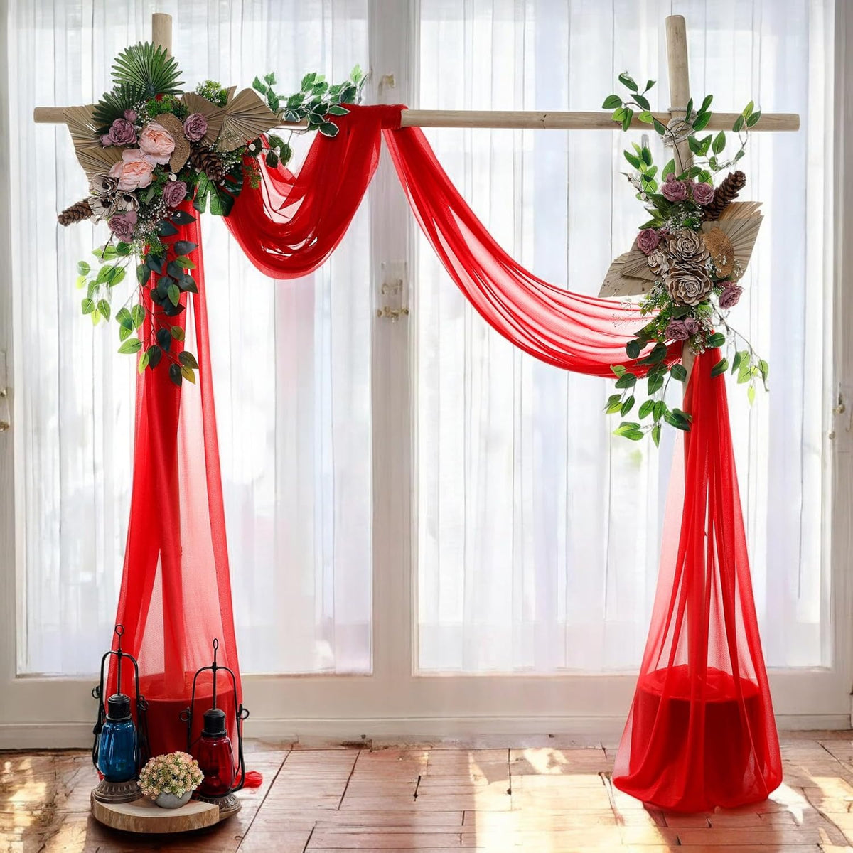 MDS Halloween Chiffon Draping Fabric - 2 Panel, 30" Wide x 50ft Long - Sheer Spooky Arbor & Canopy