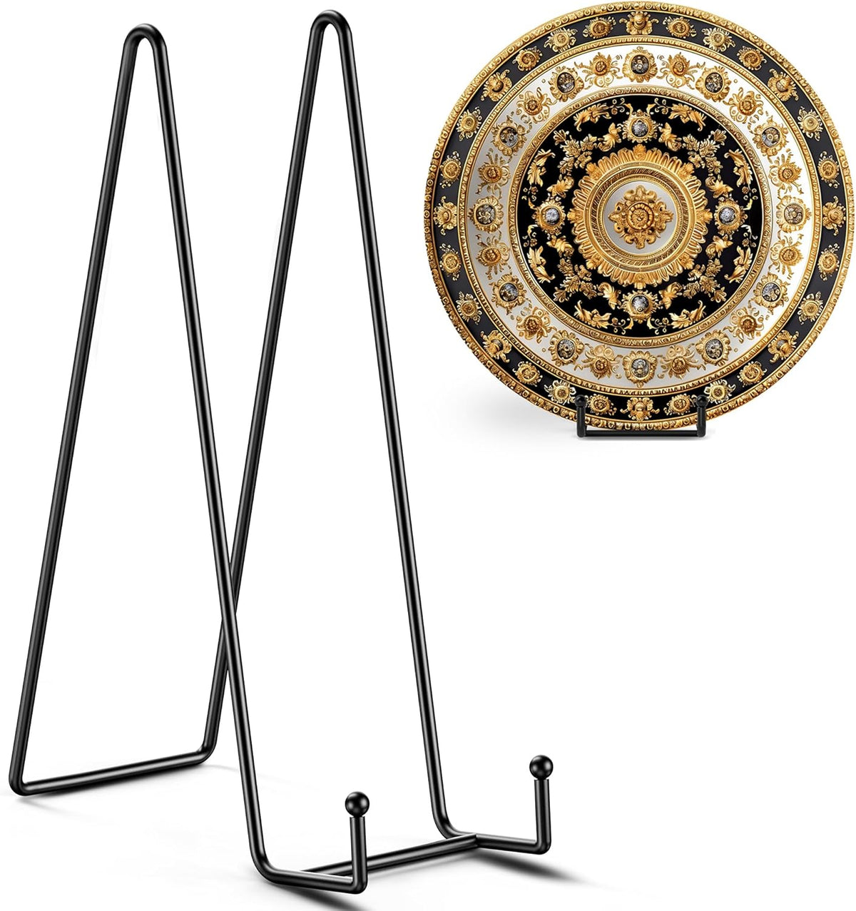 TR-LIFE 14 Inch Heavy Duty Plate Stand (2 Pack) - Metal Display Easel for Large Plates, Platters