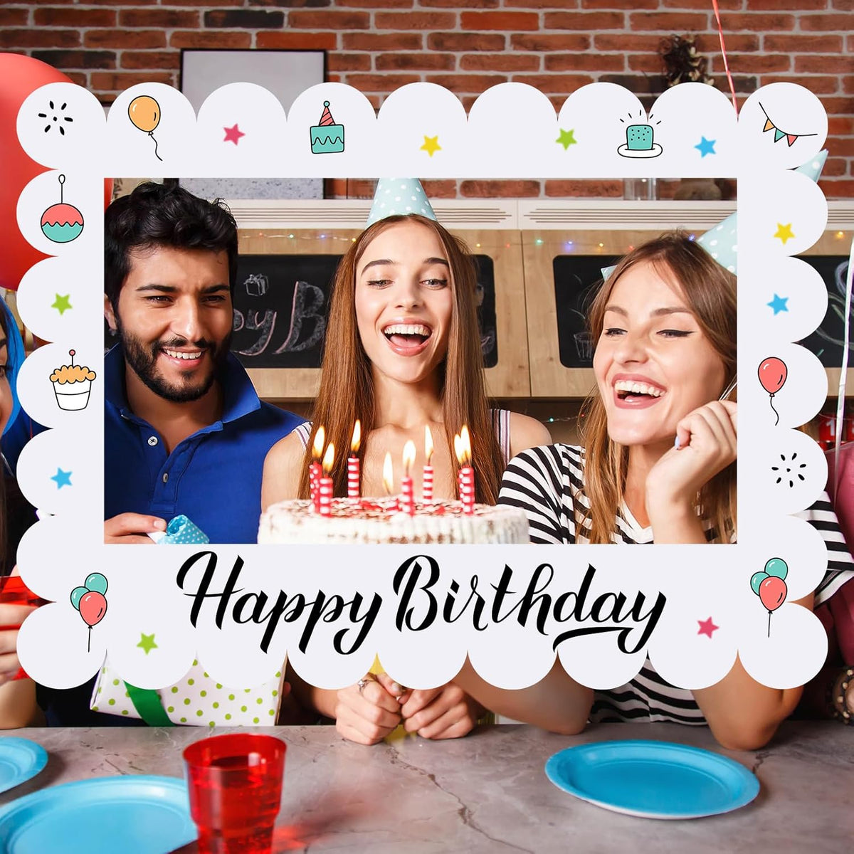 32 x 24 Inch Large Blank DIY Photo Booth Props Picture Frame Party Frame DIY Photo Booth Props