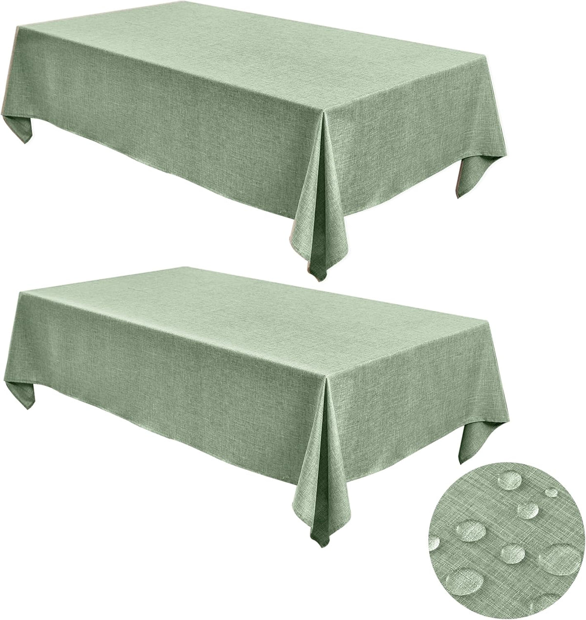 Fitable Faux Linen Tablecloths for Rectangle Tables: Water & Stain Resistant Farmhouse Table Cloth