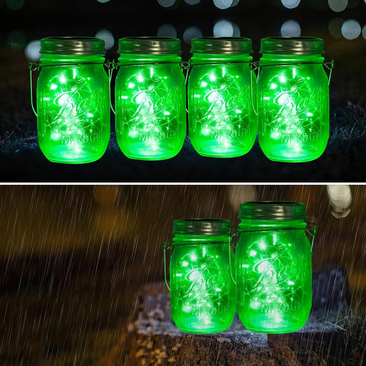 ZNYCYE Solar Mason Jar Lights, 12 Pack 30 LED Fairy Firefly Mason Jar Lids Outdoor Waterproof