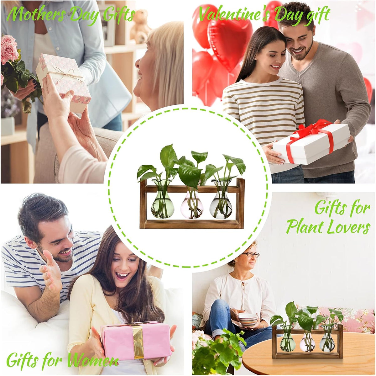 Plant Propagation Station Plant Terrarium Unique Birthday Gifts for Women Home Office Decor Planter