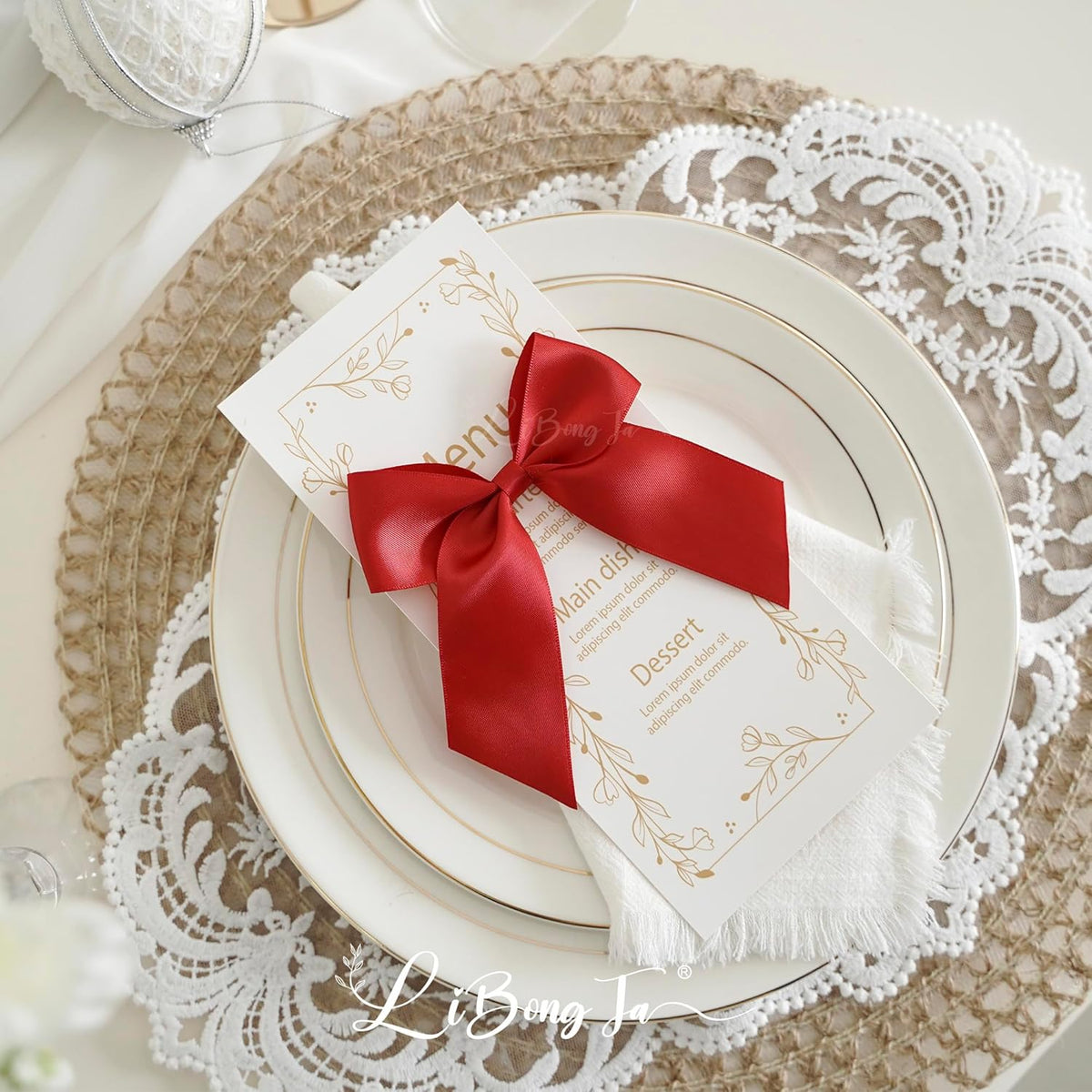 4.5" Satin Ribbon Red Bows for Gift Wrapping, Twist Tie Bows, Cute Bows for Crafts, Party Favors