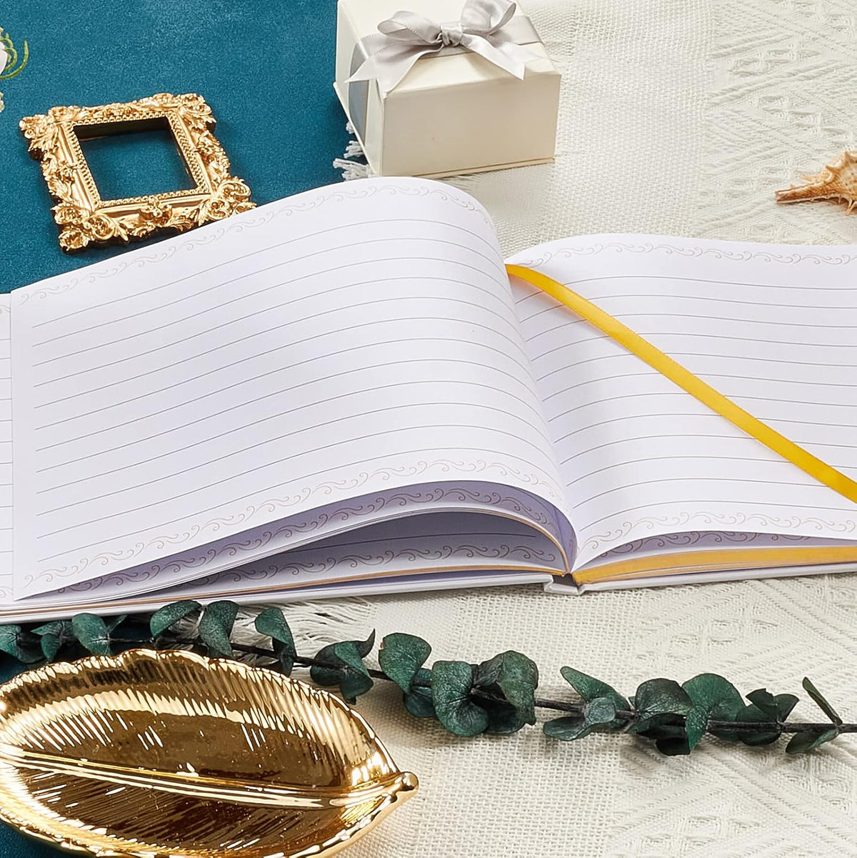 TRULIVA Wedding Guest Book - Guest Sign in Book - Wedding Reception Registry Book - Hard Cover, 7"
