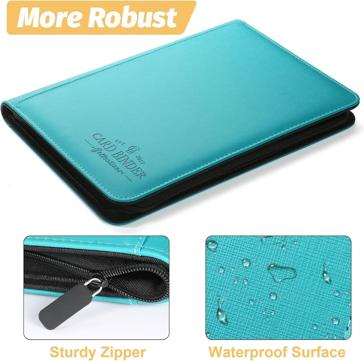 9 Pocket Card Binder, Premium Zip Trading Card Binder, 540 Double Sided Pocket PU Collection