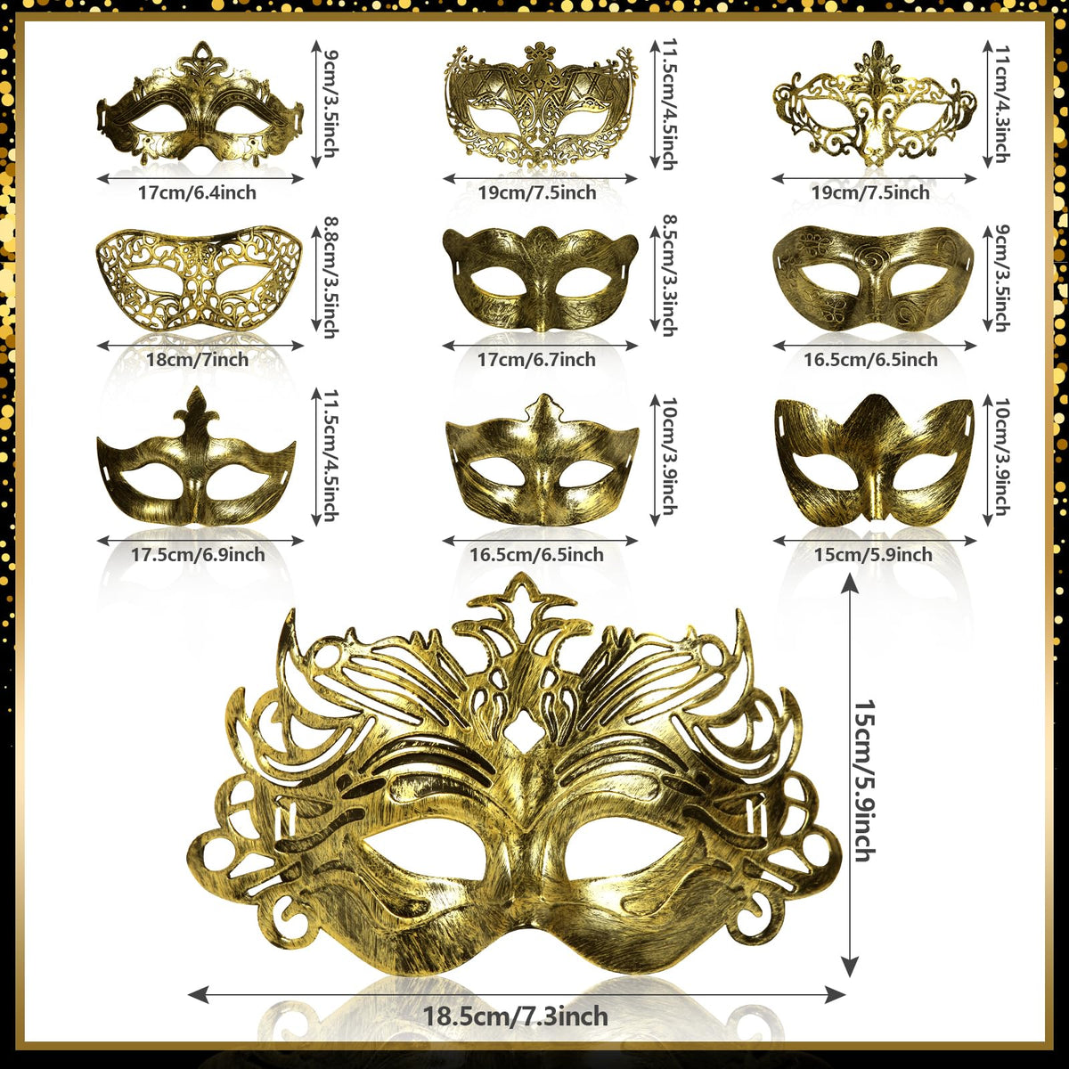 yeload Masquerade Masks 100 Bulk Vintage Masks of Masquerade Party, Venetian, Mardi Gras