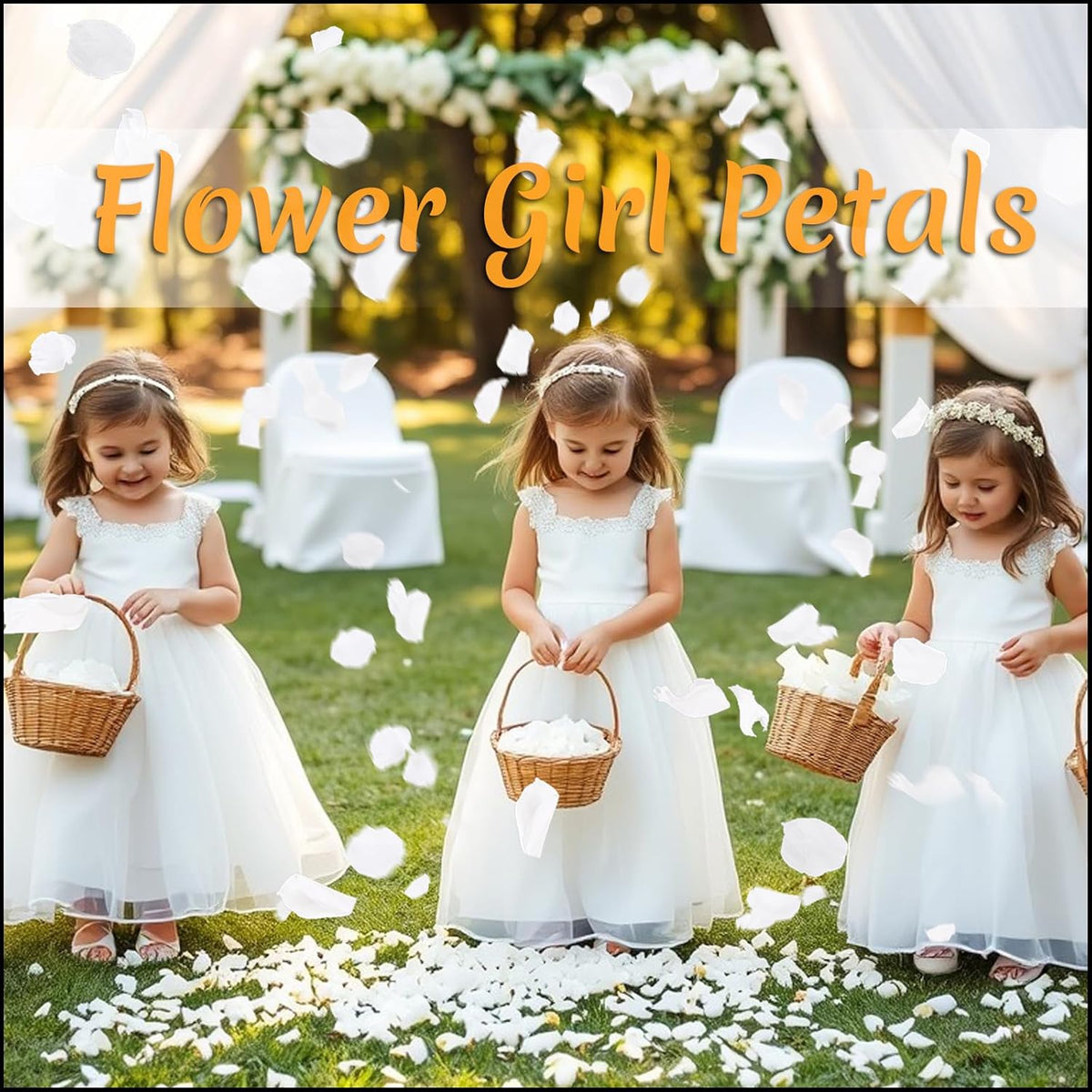 300 PCS Real White Rose Petals for Wedding, 2.82oz Fresh Rose Petals for Flower Girl to Throw