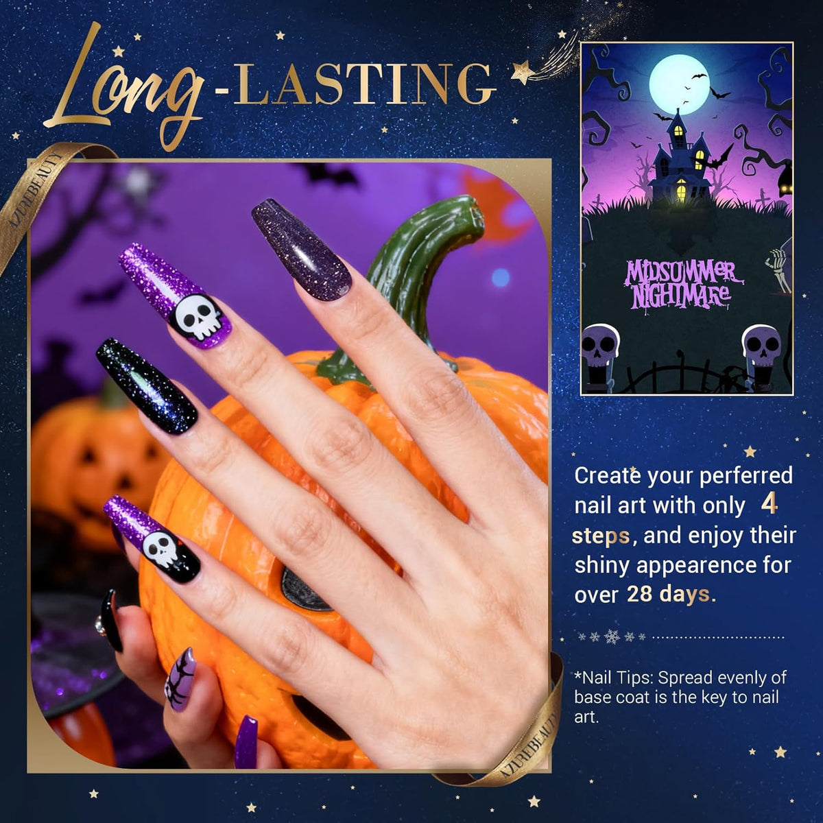 AZUREBEAUTY Dip Powder Nail Kit Starter Color Changing Glitter 20 Colors Magic Special Effect