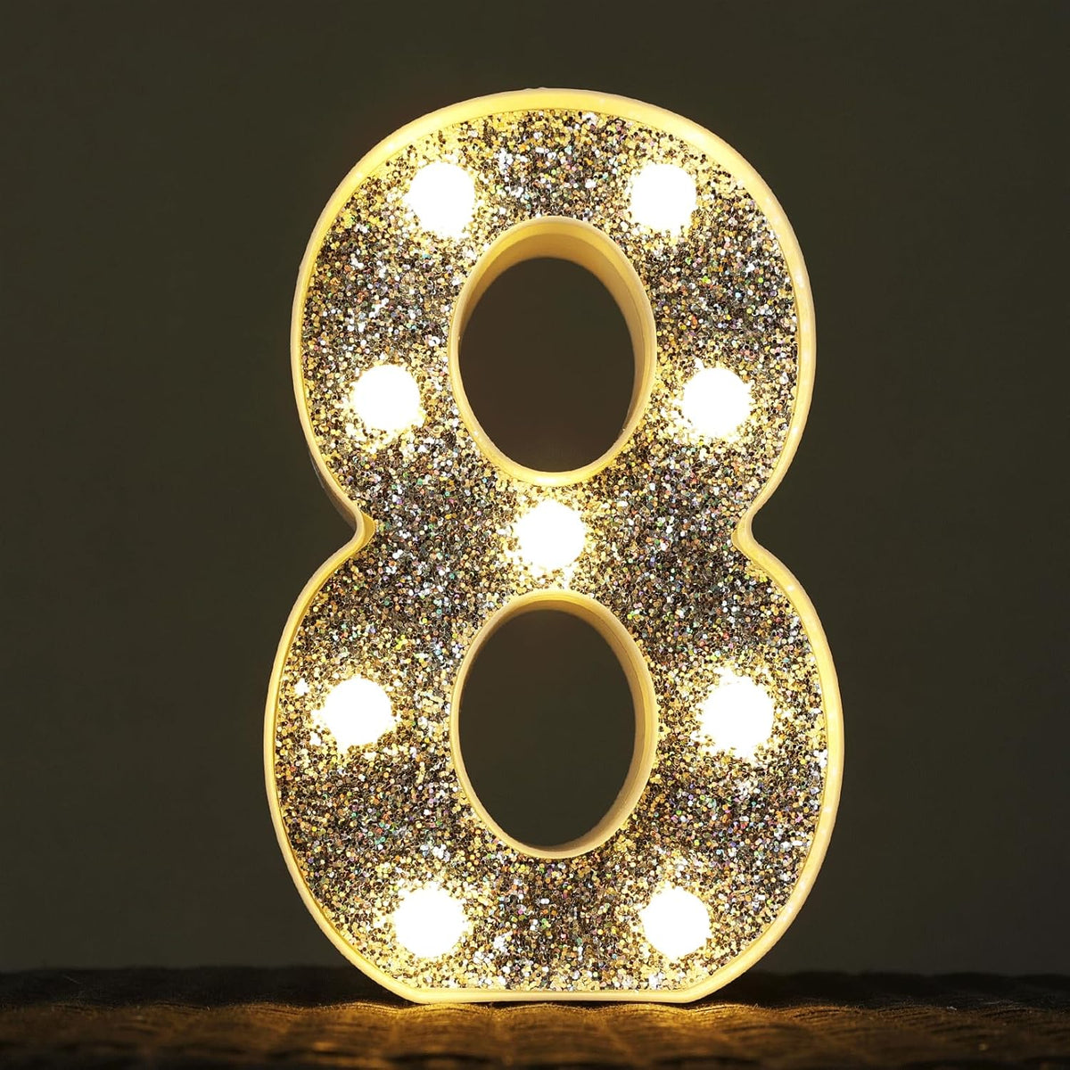 Glitter Light Up Signs, Marquee Light Letters for Table Decorations, Featuring Alphabet & Number