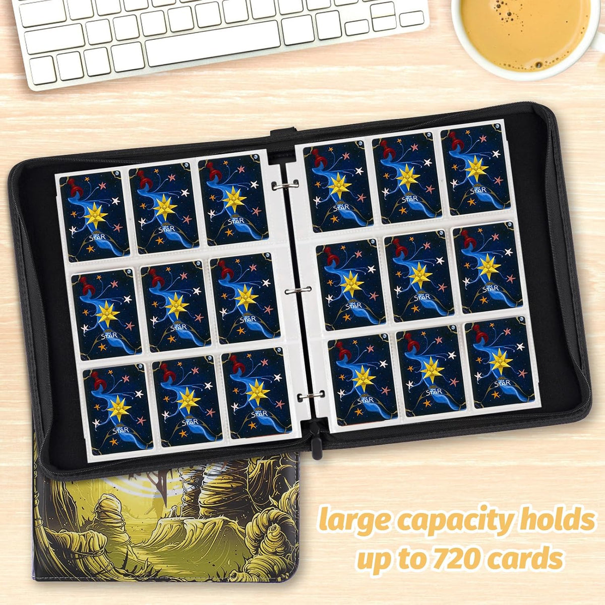 Trading Card Binder for MTG Cards, Premium 9 Pocket Card Binder, 720 Double Sided Pocket Collector