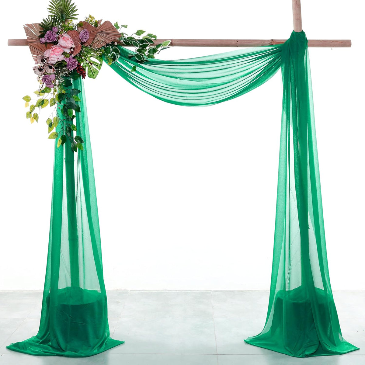 VDS Pack of 1 Panel (30 Inch X 100 Feet) Wedding Arch Draping Fabric Sheer Chiffon Fabric Drapery