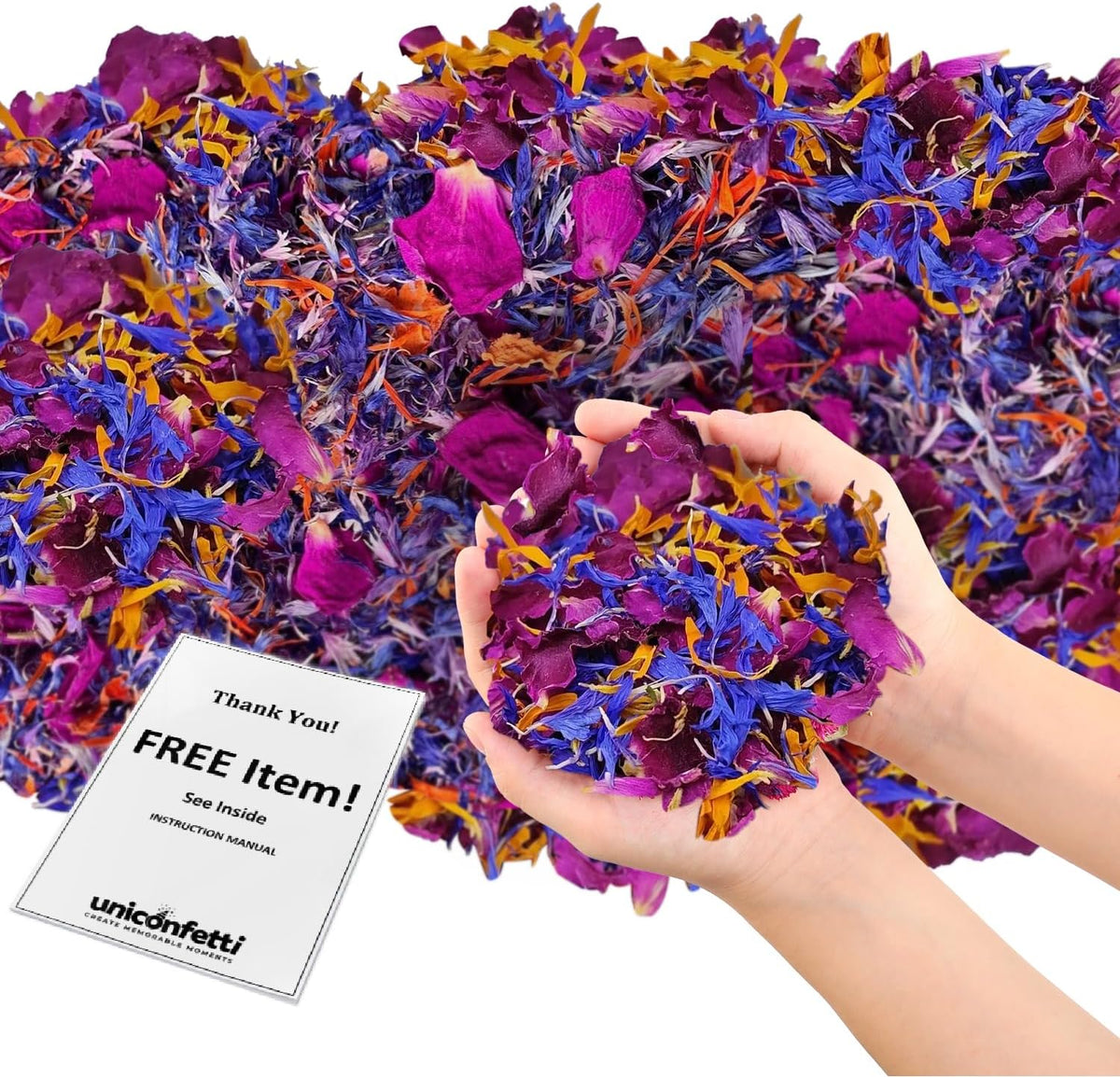 Dried Flower Mixed Flowers Biodegradable Confetti - Real Flower Petals for Weddings, Flower Girl