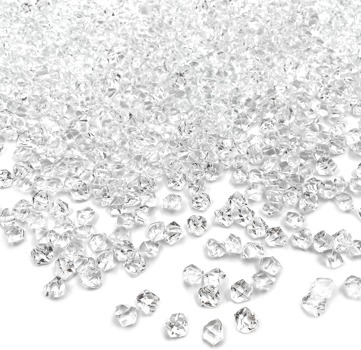Reusable Fake Ice Cubes 2500 pcs 6 x 9 mm for Rock Crystals Treasure Gems for Table Scatters, Vase