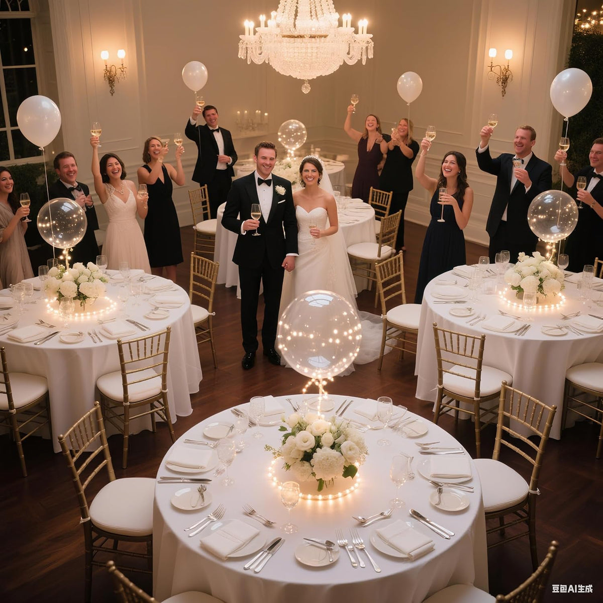 Lightsfever warm white led balloons with batteries, wedding proposal decorations clear transparent