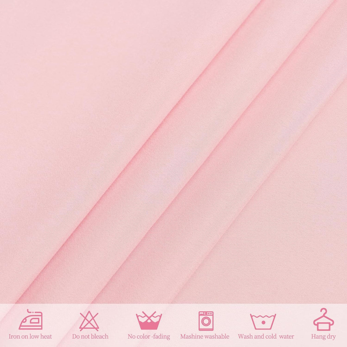 10 Pack Pink Tablecloths for 8ft Rectangle Tables 60 x 126 Inch - Polyester Table Cover Stain and