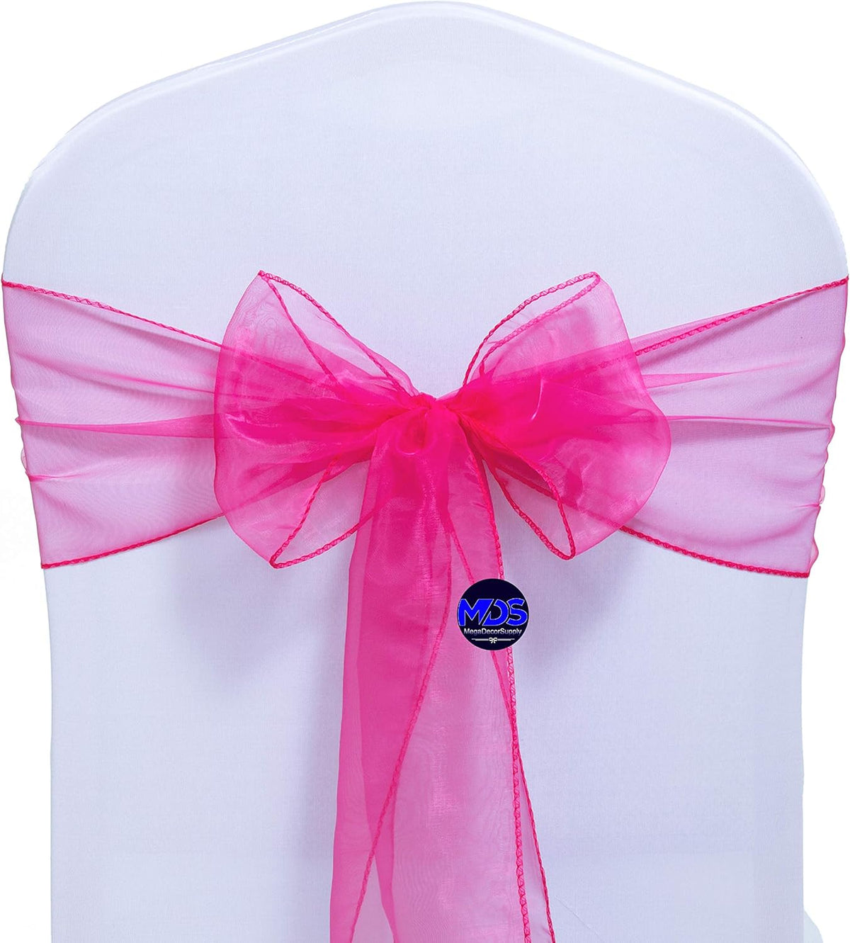 MDS Pack of 200 PCS Organza Chair Sashes Wider Dining Chair Bows Ribbon Tie Back for Wedding Party