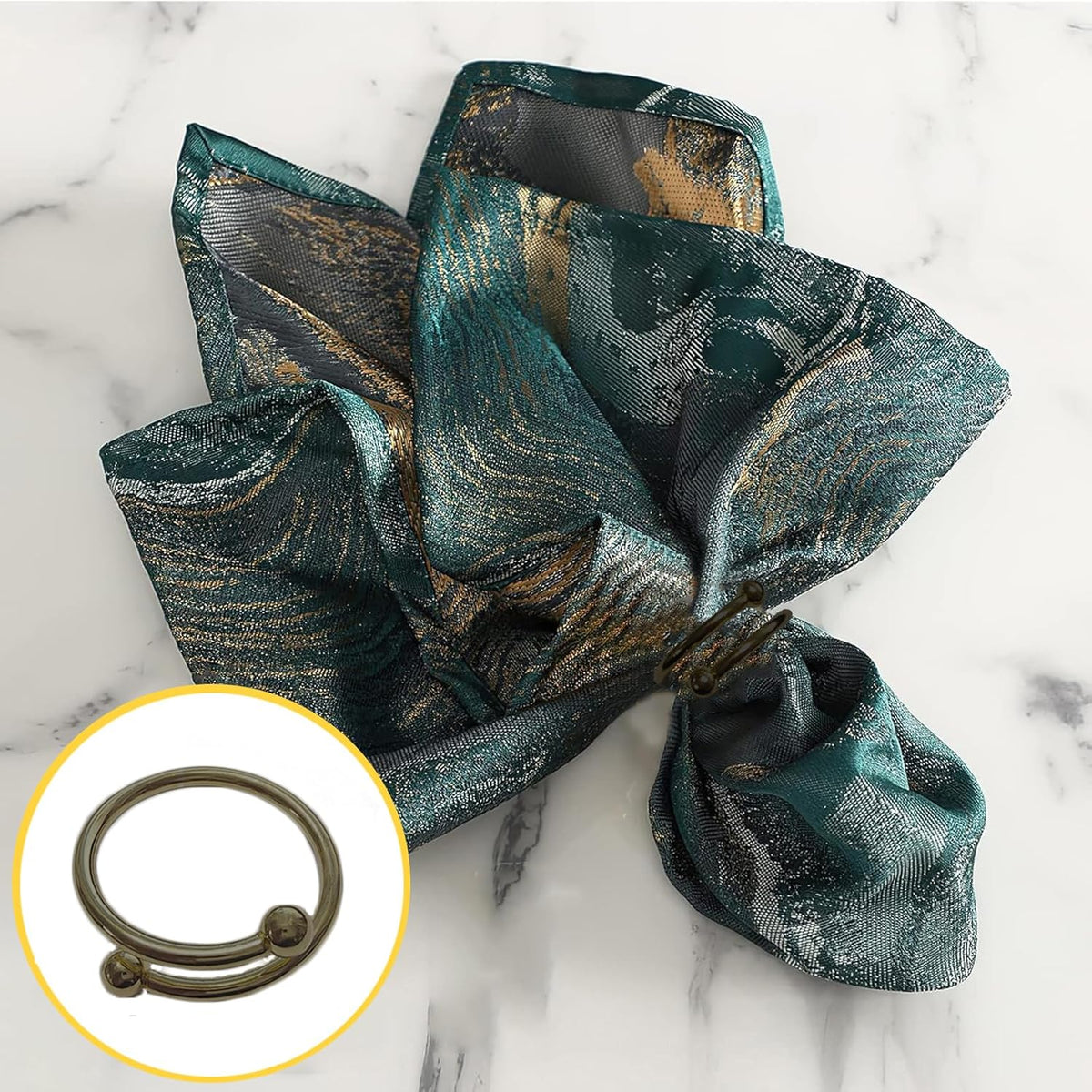 8 Pcs Black Napkin Rings - Round Napkin Ring,Stainless Steel Napkin Rings,Metal Napkin Ring for