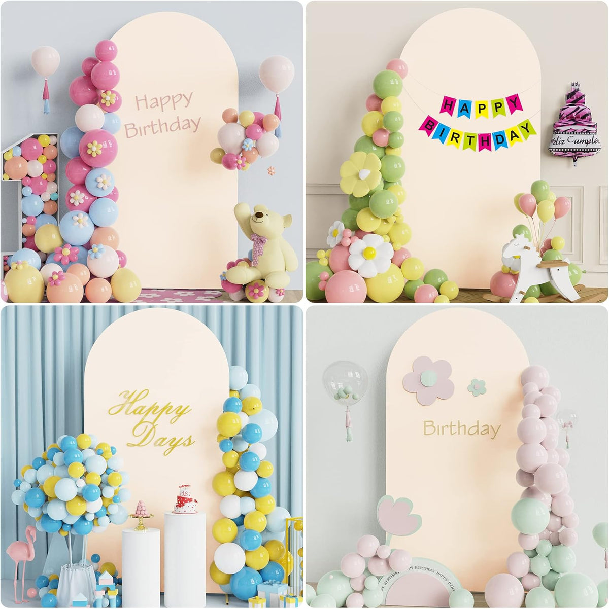 Wokceer 6.6 FT Wedding Arch Backdrop Stand and Arch Cover, Metal Arch Stand with Arch Stand Cover