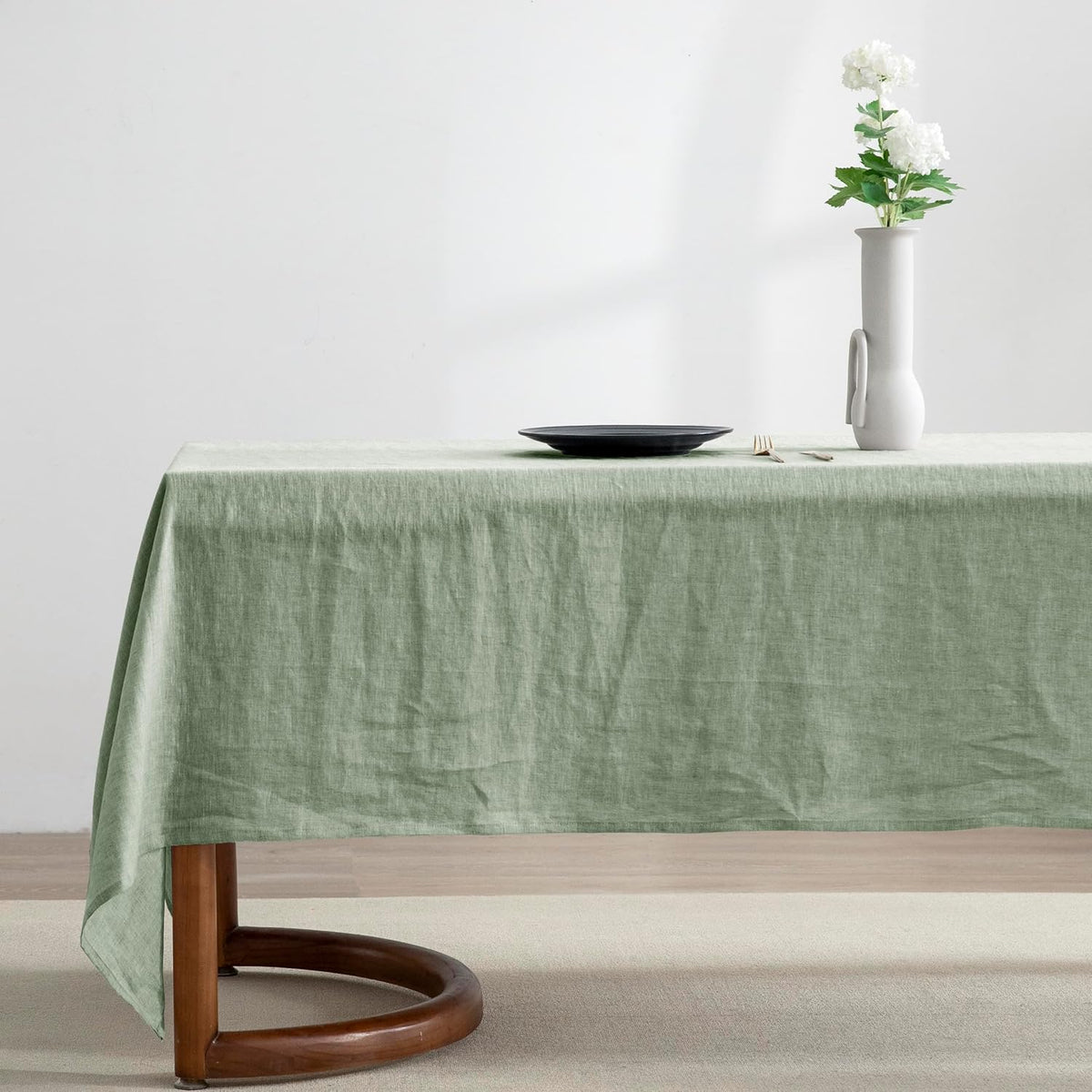 EVERLY Linen Rectangle Tablecloths 60x84 Inches for Dining Room Kitchen Buffet Parties Picnic