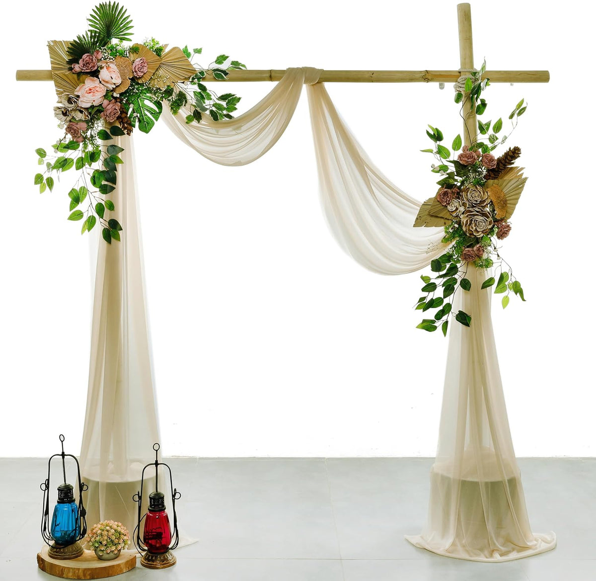 VDS Pack of 1 Panel (30 Inch X 40 Feet) Wedding Arch Draping Fabric Sheer Chiffon Fabric Drapery