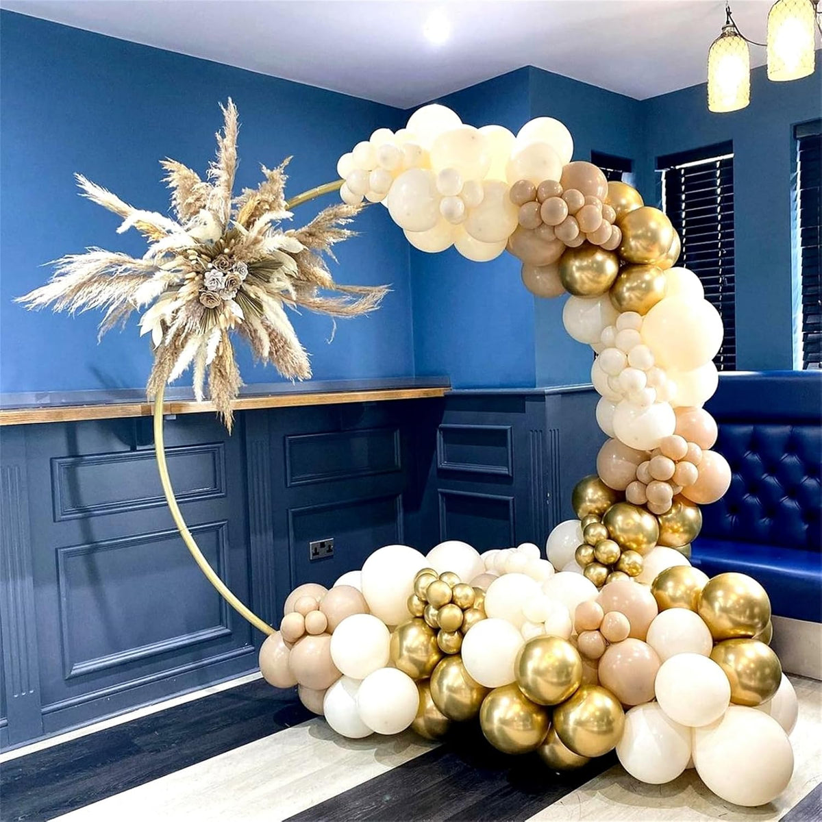 Beige White Gold Balloons, 60Pcs Beige White Sand Metallic Gold Confetti Balloons for Girls