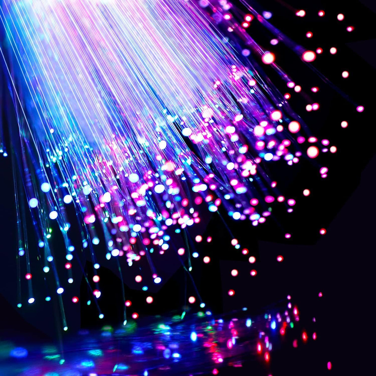 48 PCS Glow Fiber Wands Sticks LED Light Wands 3 Modes Flashing Fiber Optic Light Rod Bulk Fiber