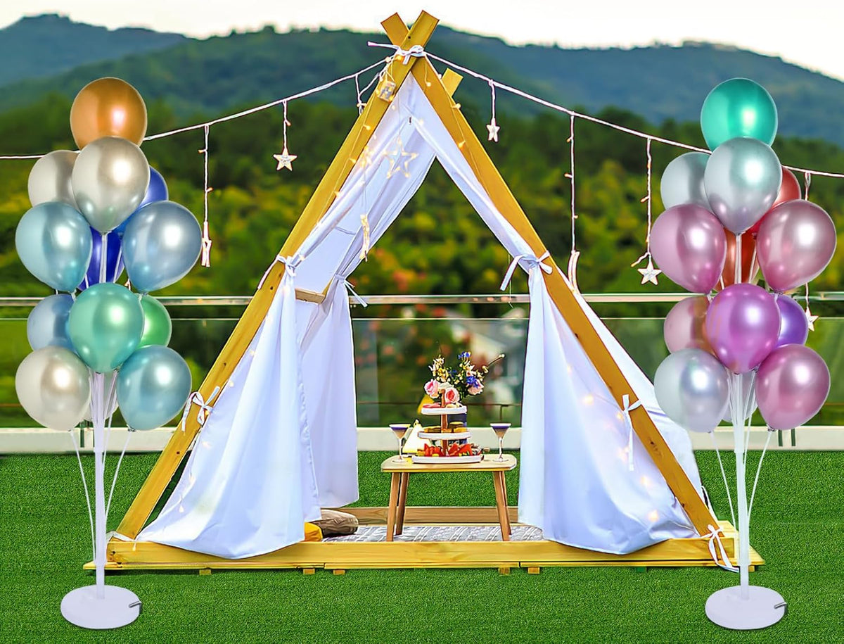 2 Sets of Balloon Stand Kit - 62in Balloon Stands with Base, Balloon Sticks, Decorations for Party