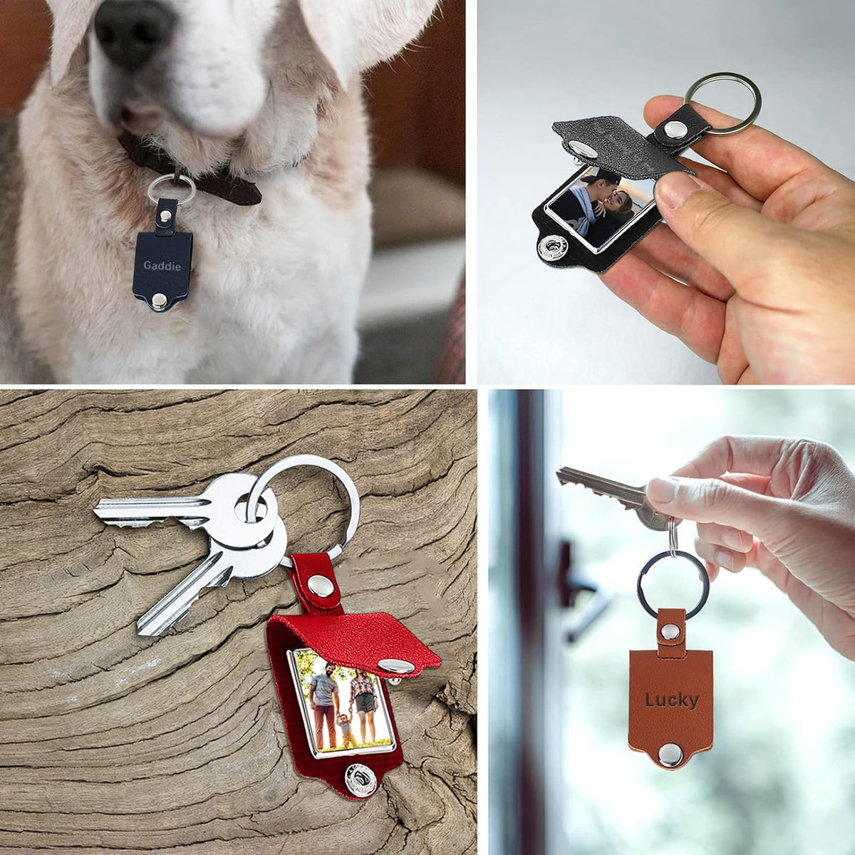 Personalized Custom Keychain with Picture - Turnable Double Sided Colorful Photo Key chains