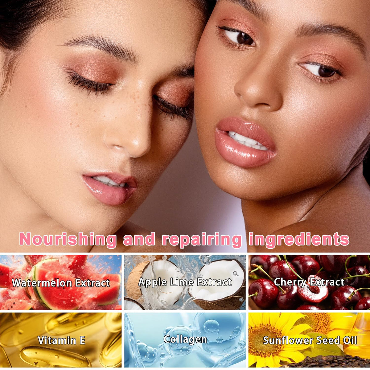 3 PCS Bee Lip Balm Lip Mask Honey Pot, Watermelon & Cherry & Coconut Lip Mask Propolis Moisturizing