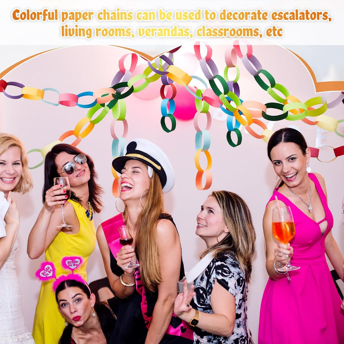 Lincia 1000 Sheets Halloween Paper Chain Garland, Construction DIY Crafts Chain Strip for Fall
