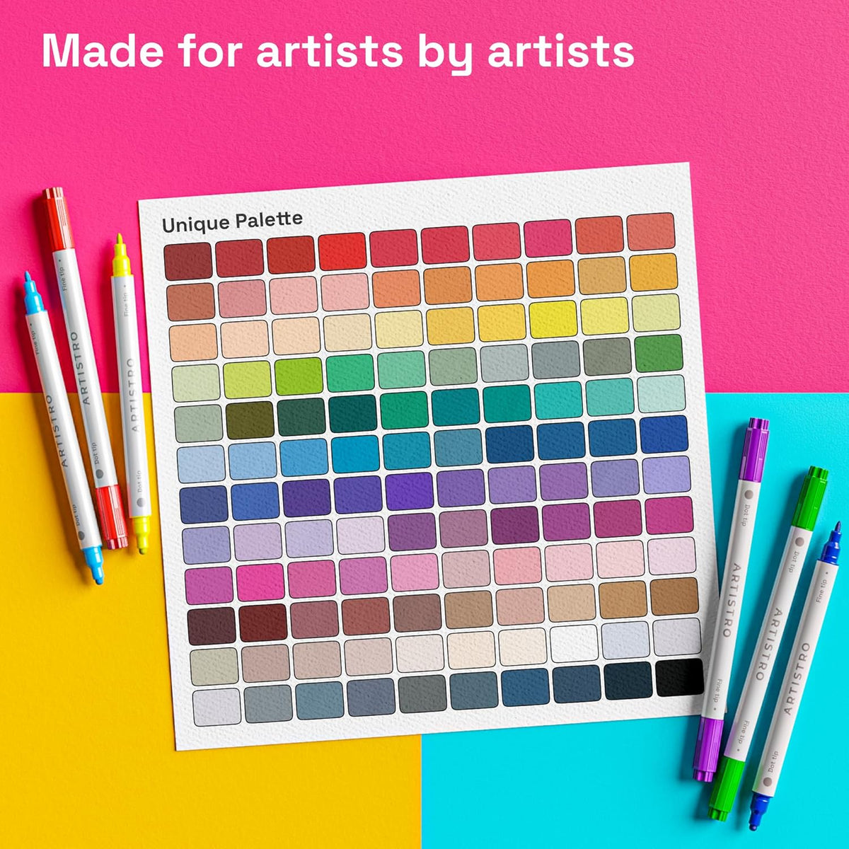 ARTISTRO 120 Acrylic Paint Pens, Acrylic Paint Markers, Fabric Markers for Textile, Canvas, Rock