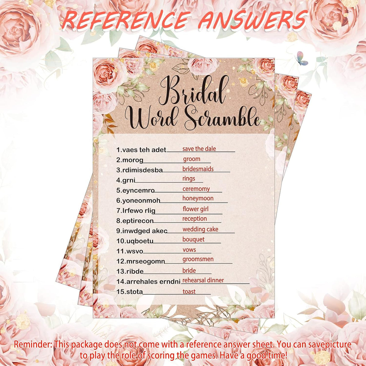 Teling 145 Pieces Bridal Shower Game Bridal Shower Favors Set Wedding Games Cards and Pencils for