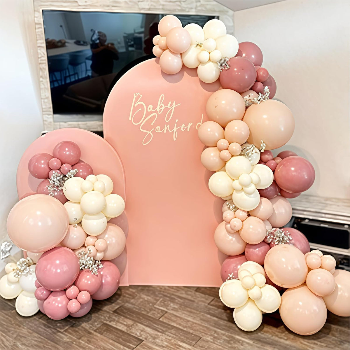 Dusty Pink Balloon Arch Kit 115Pcs Boho Blush Pink Balloons Garland Neutral Retro Peach Nude Beige