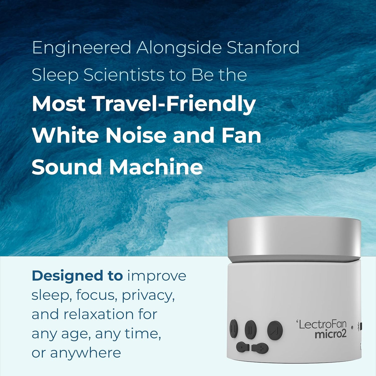 Adaptive Sound Technologies LectroFan Micro 2 - Portable Bluetooth Speaker & White Noise Machine