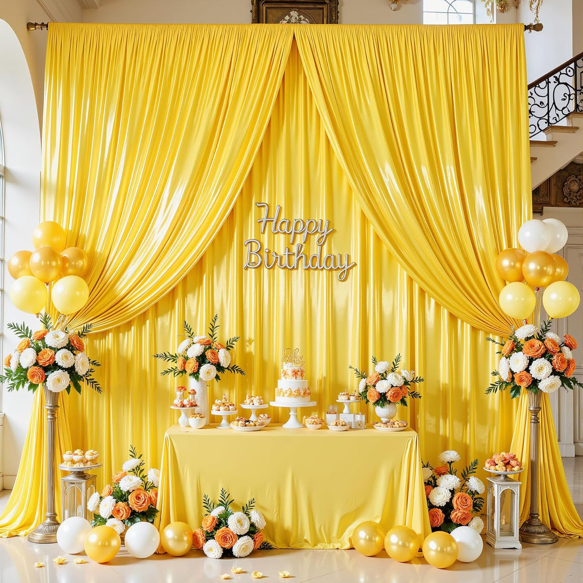 Gold Glitter Backdrop Curtain for Parties Wedding,10Ft x 10Ft Satin Shimmer Photo