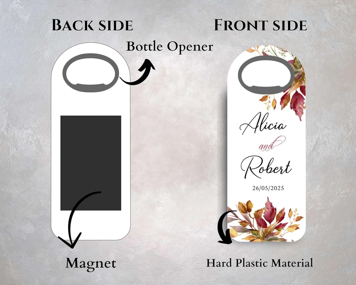 Wedding Bottle Opener Favors for Guests in Bulk, Hearts Shape Bottle Opener, Personalized Party