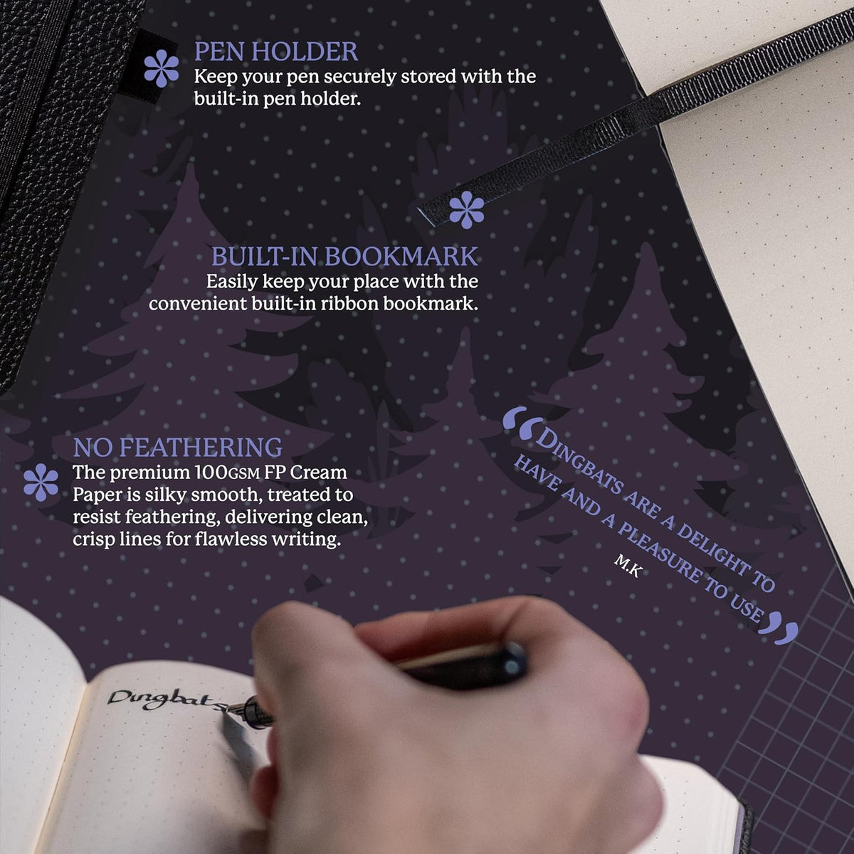 Dingbats* Wildlife Lined Writing Journal Notebook A5 - Vegan Leather Hardcover - Ideal for Work
