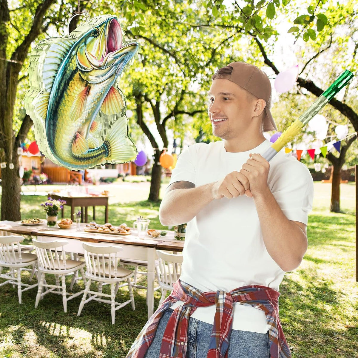 WERNNSAI Fish Piñata - Fishing Game Pinata Ocean Pinata Under the Sea for Boy Adult Party